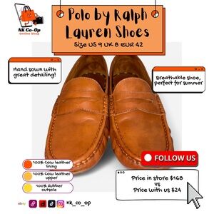 Polo by Ralph Lauren Men's Tan Leather Shoes